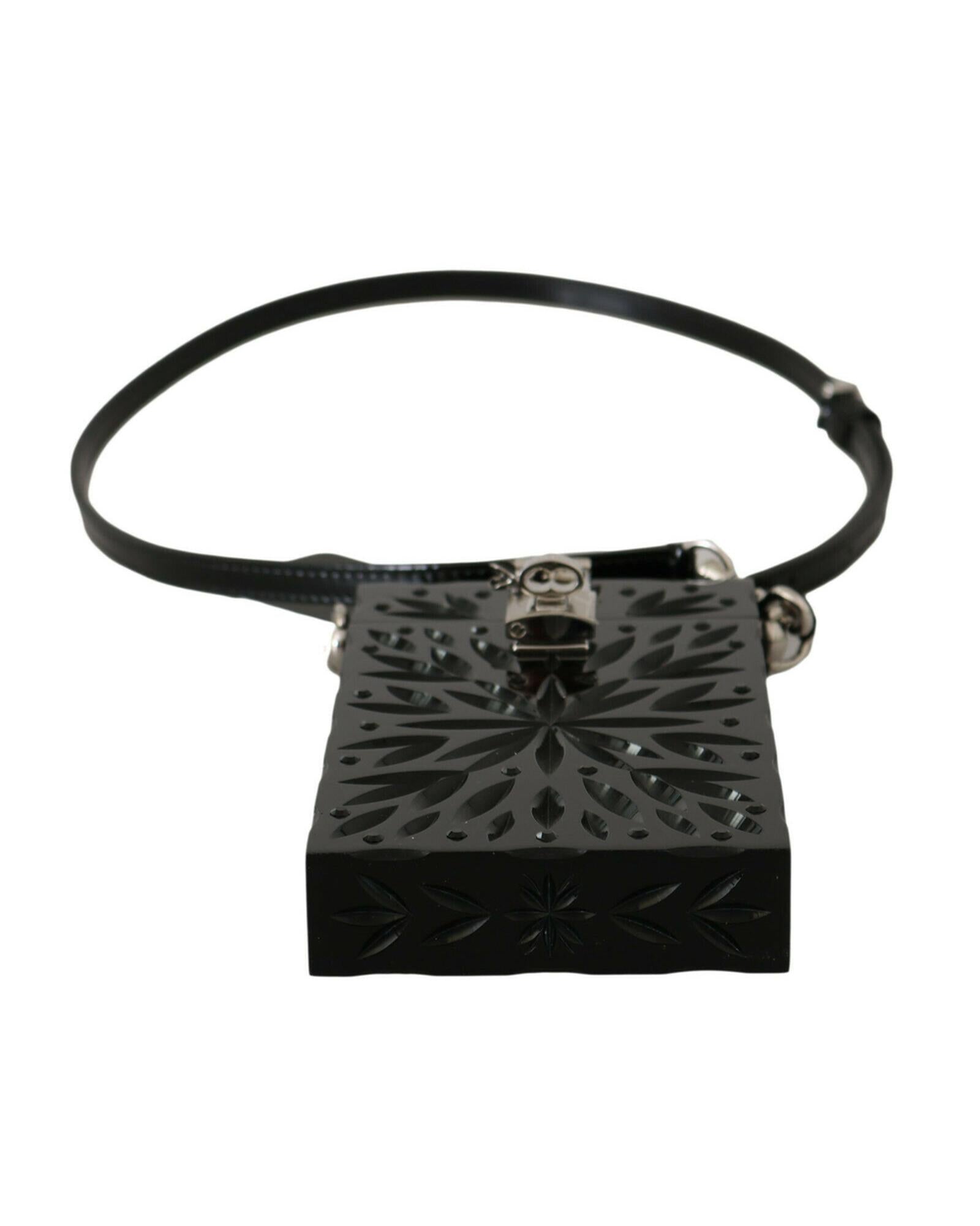 Dolce & Gabbana Sicily Box Crossbody Bag in Black Patent Leather