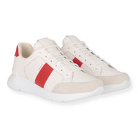 Isaia Mens White/Red Sneaker