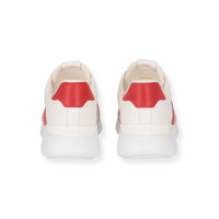 Isaia Mens White/Red Sneaker