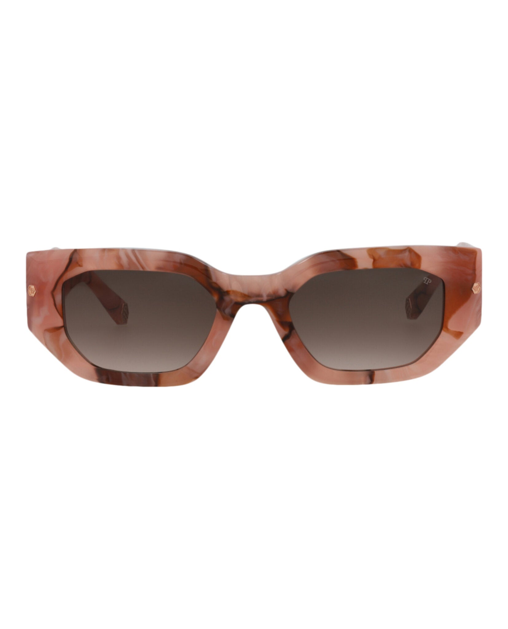 Philipp Plein Womens Square/Rectangle Pink Pink Pink Fashion Designer Eyewear