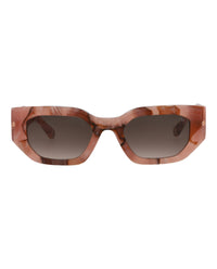 Philipp Plein Womens Square/Rectangle Pink Pink Pink Fashion Designer Eyewear