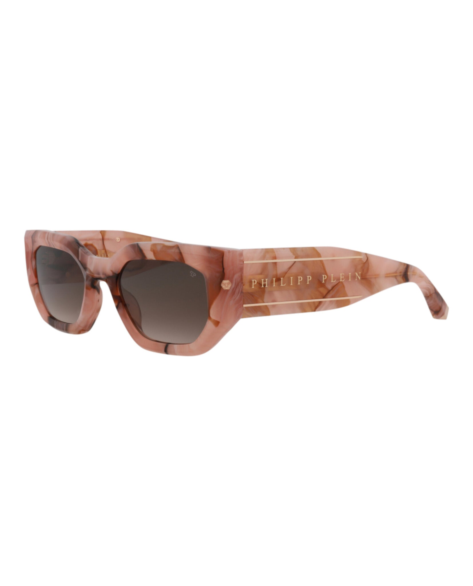 Philipp Plein Womens Square/Rectangle Pink Pink Pink Fashion Designer Eyewear