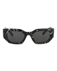 Philipp Plein Womens Square/Rectangle Black Black Smoke Fashion Designer Eyewear