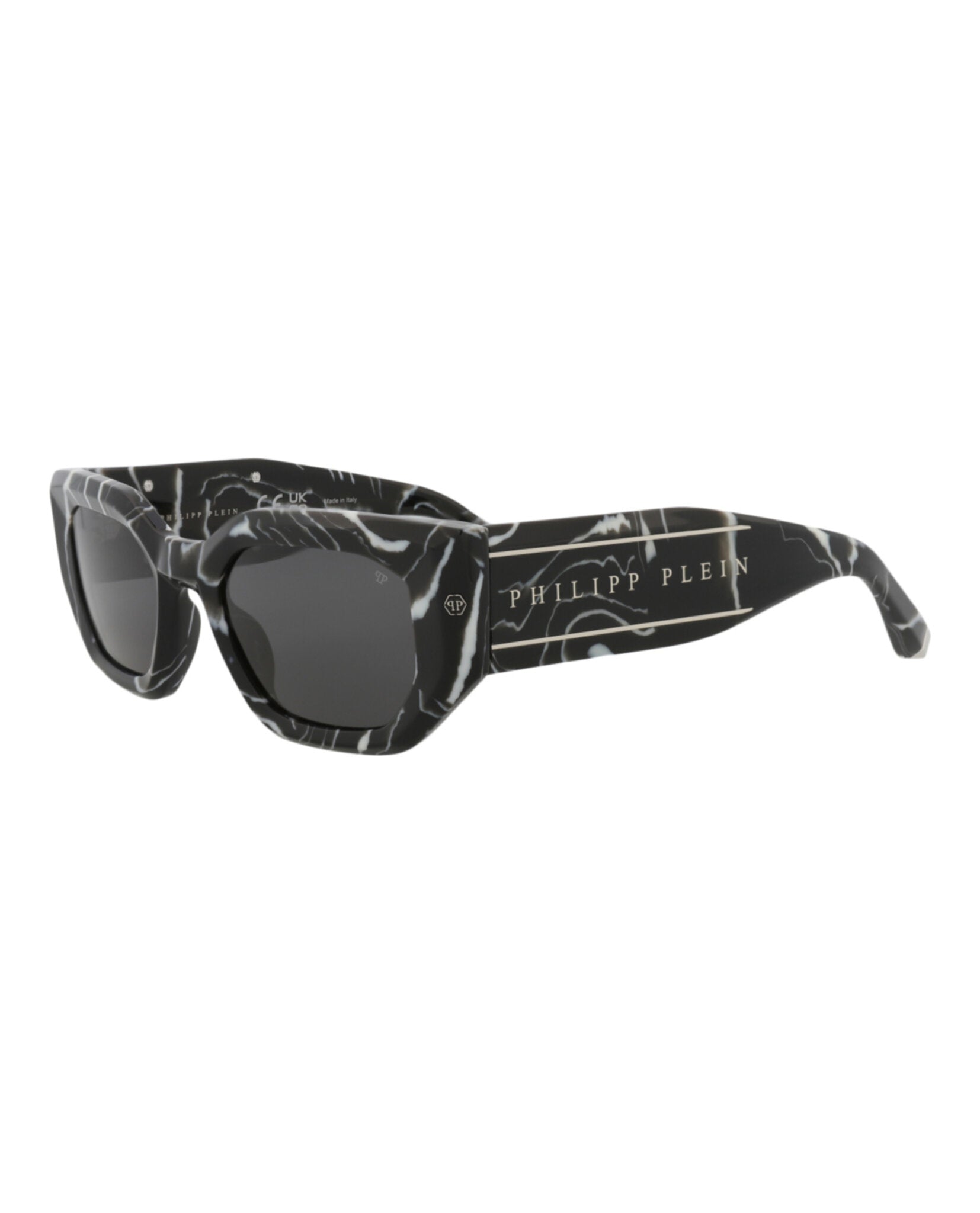Philipp Plein Womens Square/Rectangle Black Black Smoke Fashion Designer Eyewear