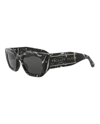 Philipp Plein Womens Square/Rectangle Black Black Smoke Fashion Designer Eyewear