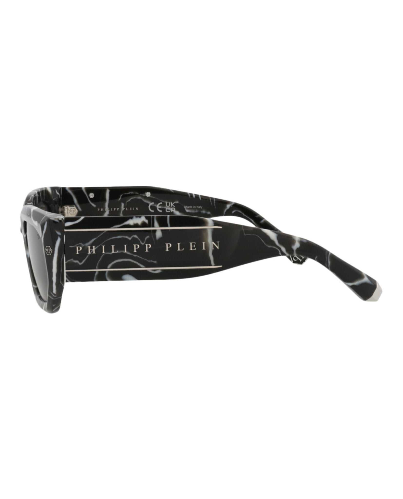 Philipp Plein Womens Square/Rectangle Black Black Smoke Fashion Designer Eyewear