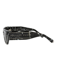 Philipp Plein Womens Square/Rectangle Black Black Smoke Fashion Designer Eyewear