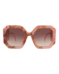 Philipp Plein Womens Square/Rectangle Pink Pink Brown Fashion Designer Eyewear