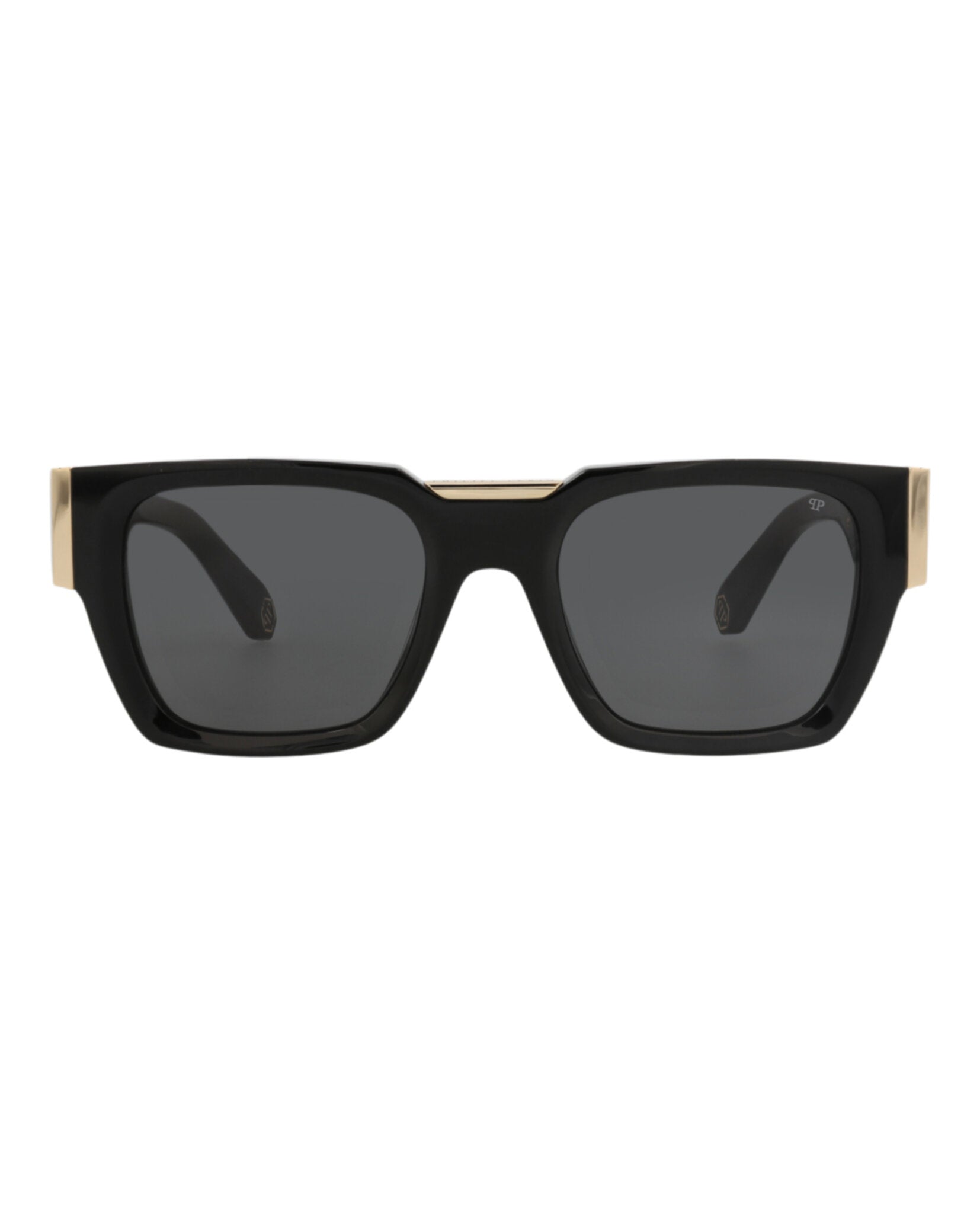 Philipp Plein Mens Square/Rectangle Black Black Smoke Fashion Designer Eyewear
