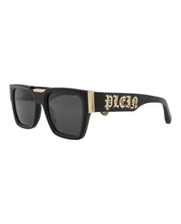 Philipp Plein Mens Square/Rectangle Black Black Smoke Fashion Designer Eyewear