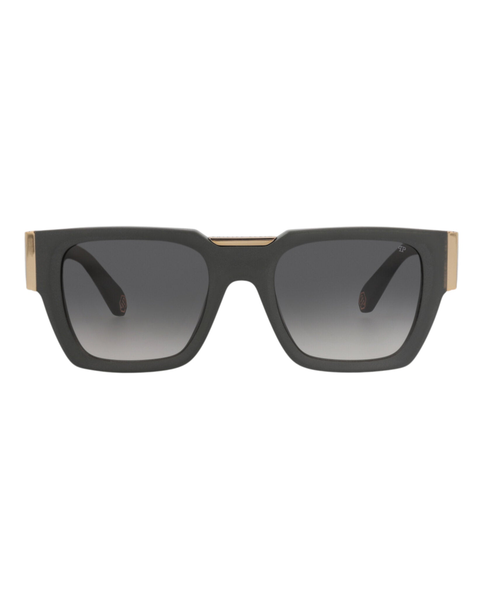 Philipp Plein Mens Square/Rectangle Grey Grey Smoke Fashion Designer Eyewear