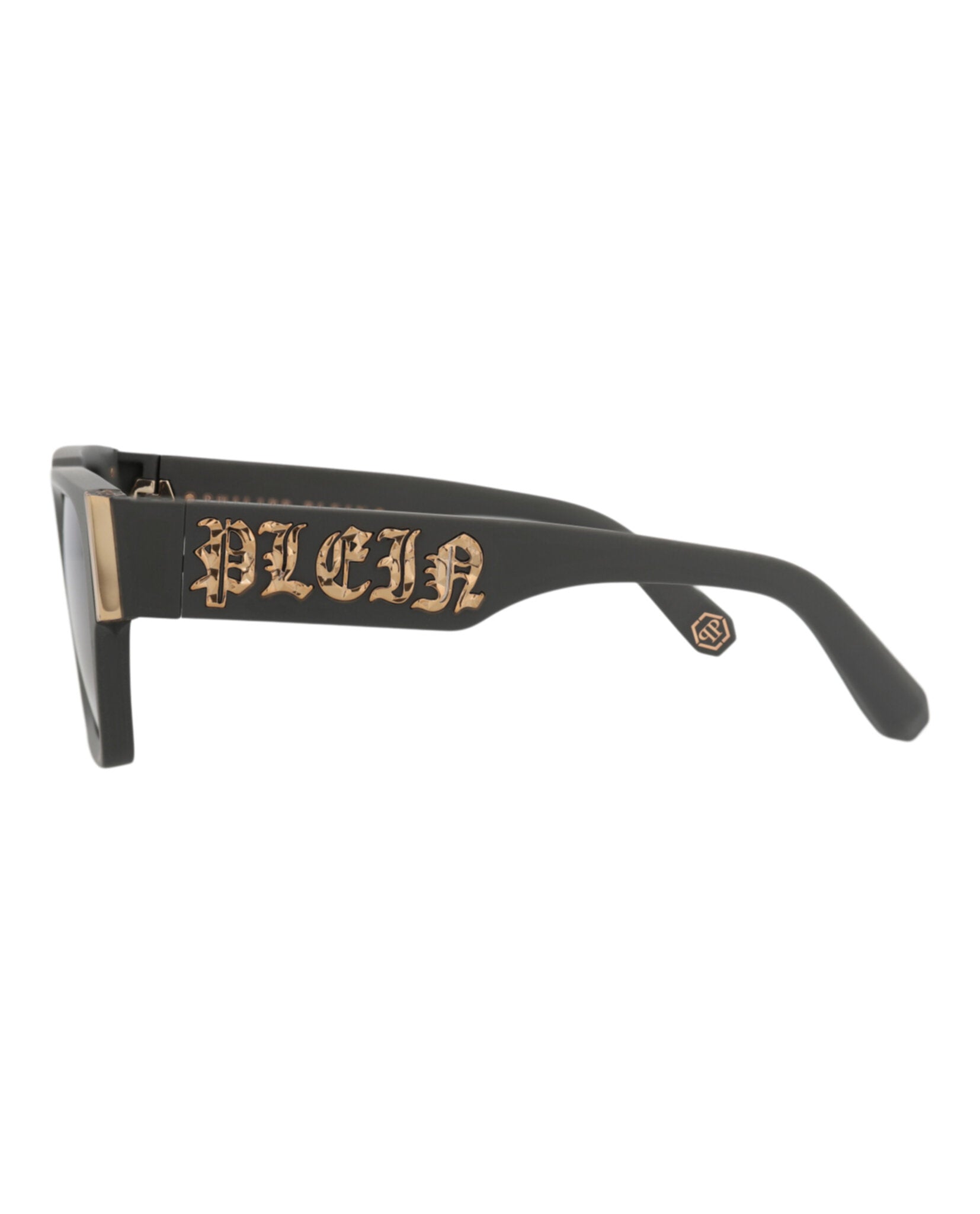 Philipp Plein Mens Square/Rectangle Grey Grey Smoke Fashion Designer Eyewear