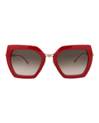 Philipp Plein Womens Cat Eye Red Gold Brown Fashion Designer Eyewear
