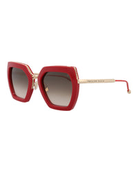 Philipp Plein Womens Cat Eye Red Gold Brown Fashion Designer Eyewear