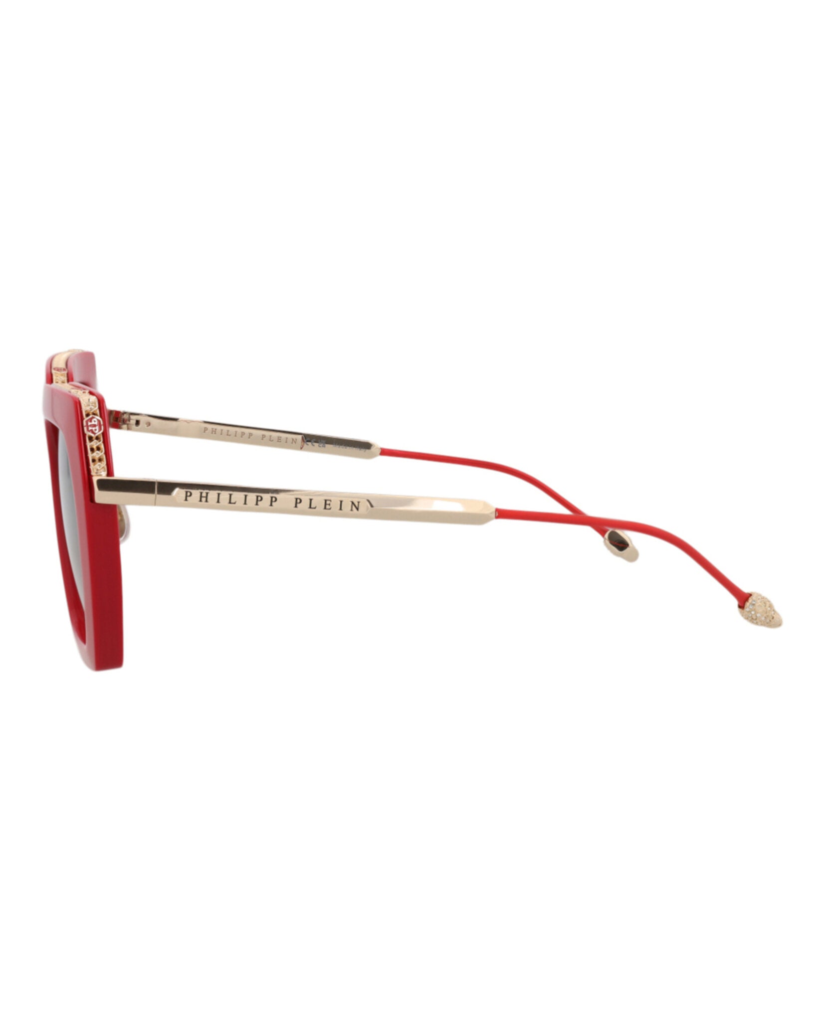 Philipp Plein Womens Cat Eye Red Gold Brown Fashion Designer Eyewear