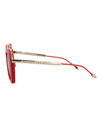 Philipp Plein Womens Cat Eye Red Gold Brown Fashion Designer Eyewear