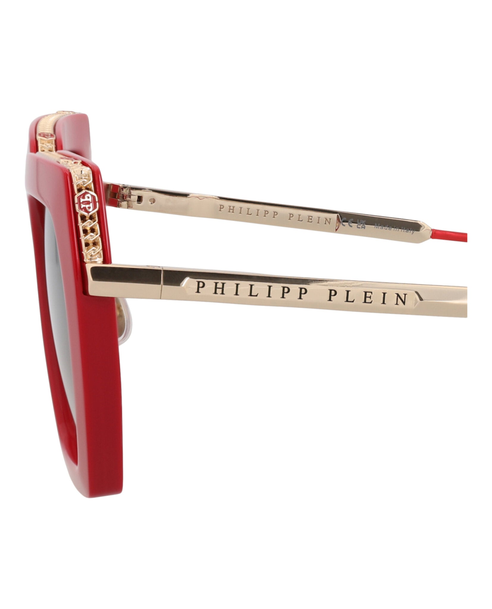 Philipp Plein Womens Cat Eye Red Gold Brown Fashion Designer Eyewear