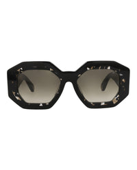 Philipp Plein Womens Square/Rectangle Black Black Green Fashion Designer Eyewear