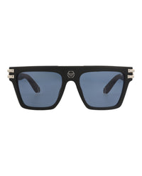 Philipp Plein Unisex Aviator Black Black Blue Fashion Designer Eyewear