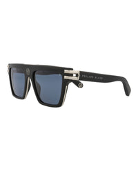 Philipp Plein Unisex Aviator Black Black Blue Fashion Designer Eyewear