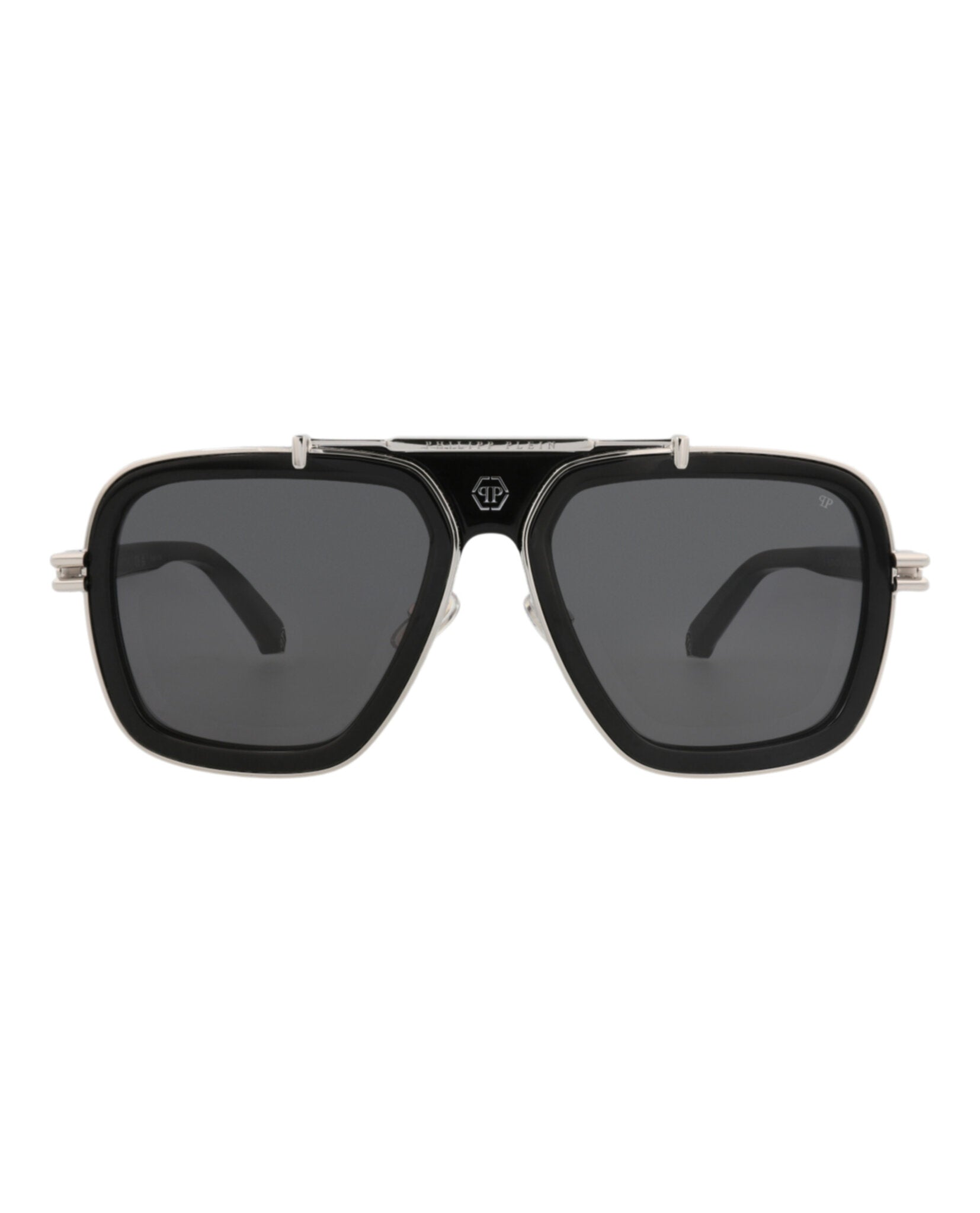 Philipp Plein Mens Aviator Black Black Smoke Fashion Designer Eyewear