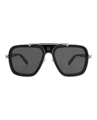 Philipp Plein Mens Aviator Black Black Smoke Fashion Designer Eyewear