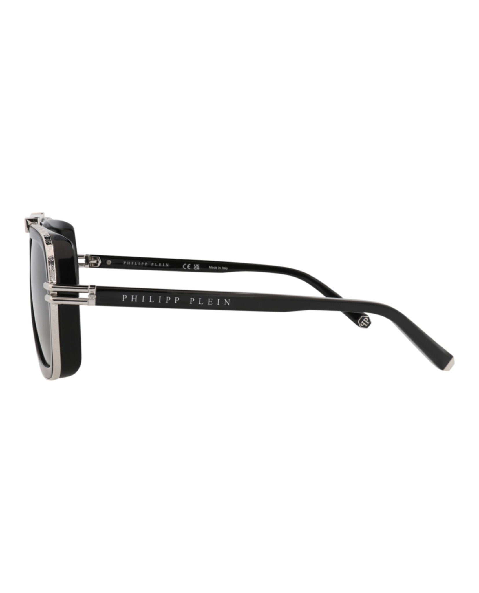 Philipp Plein Mens Aviator Black Black Smoke Fashion Designer Eyewear