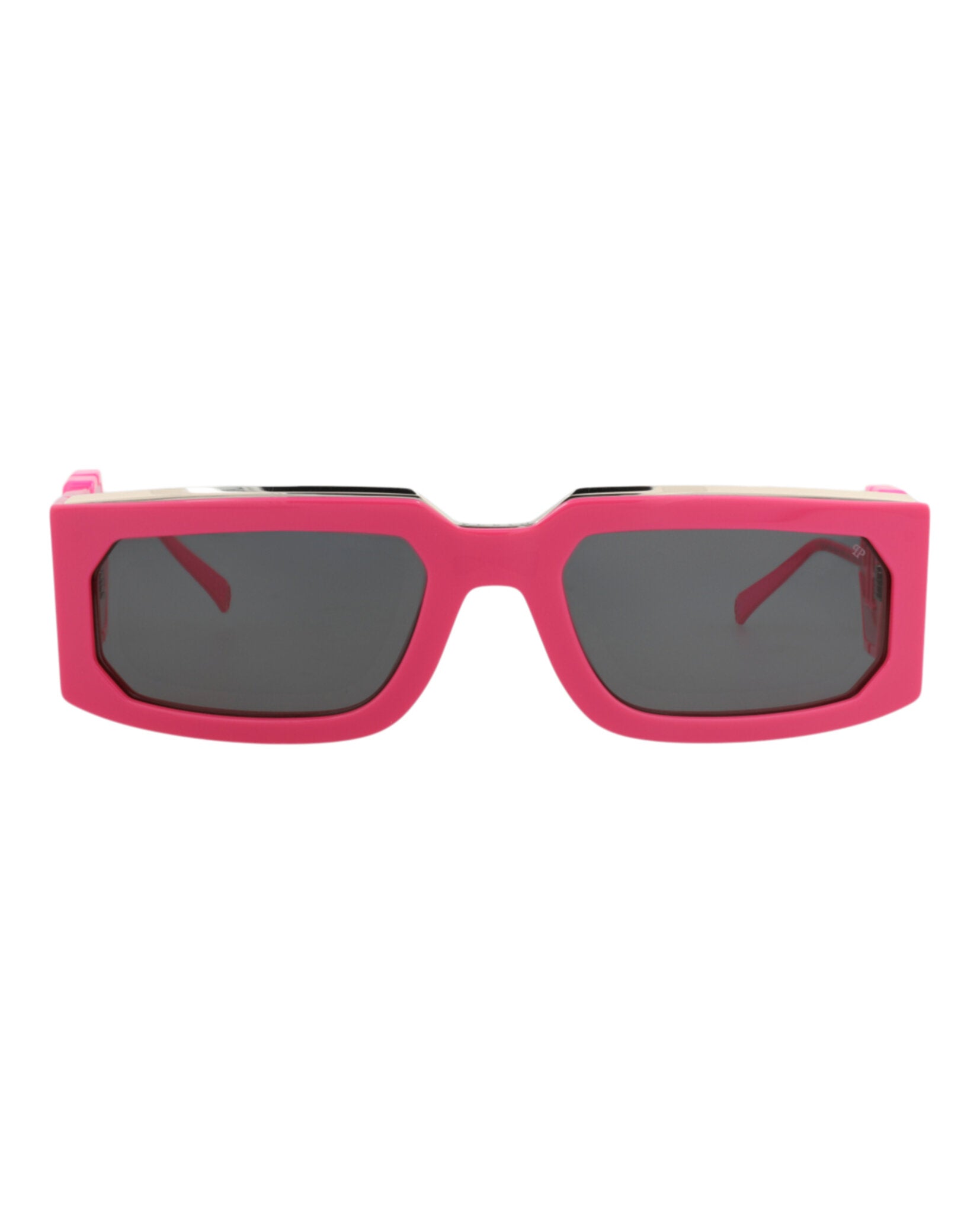 Philipp Plein Unisex Square/Rectangle Fuchsia Fuchsia Smoke Fashion Designer Eyewear