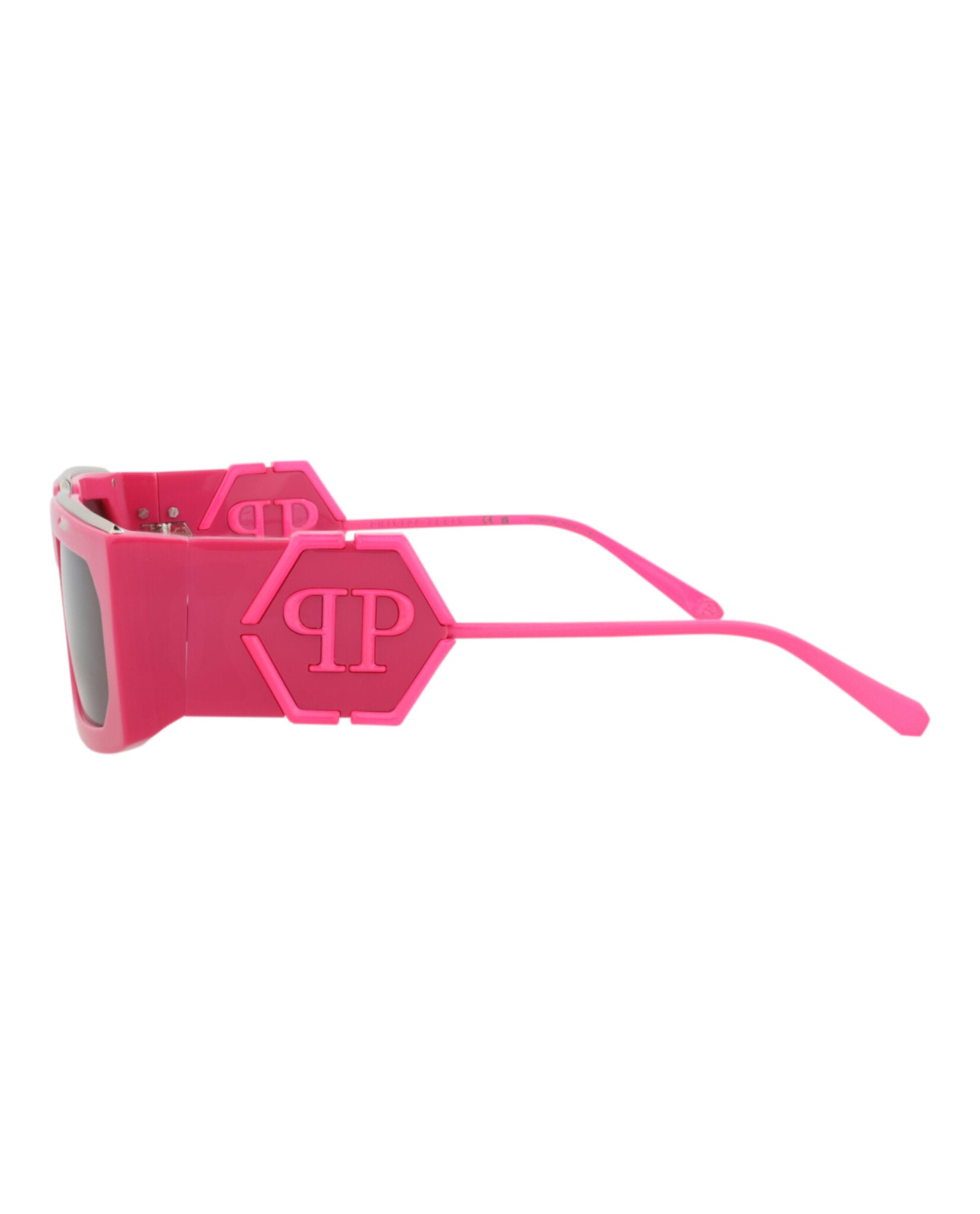 Philipp Plein Unisex Square/Rectangle Fuchsia Fuchsia Smoke Fashion Designer Eyewear
