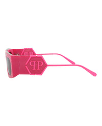 Philipp Plein Unisex Square/Rectangle Fuchsia Fuchsia Smoke Fashion Designer Eyewear