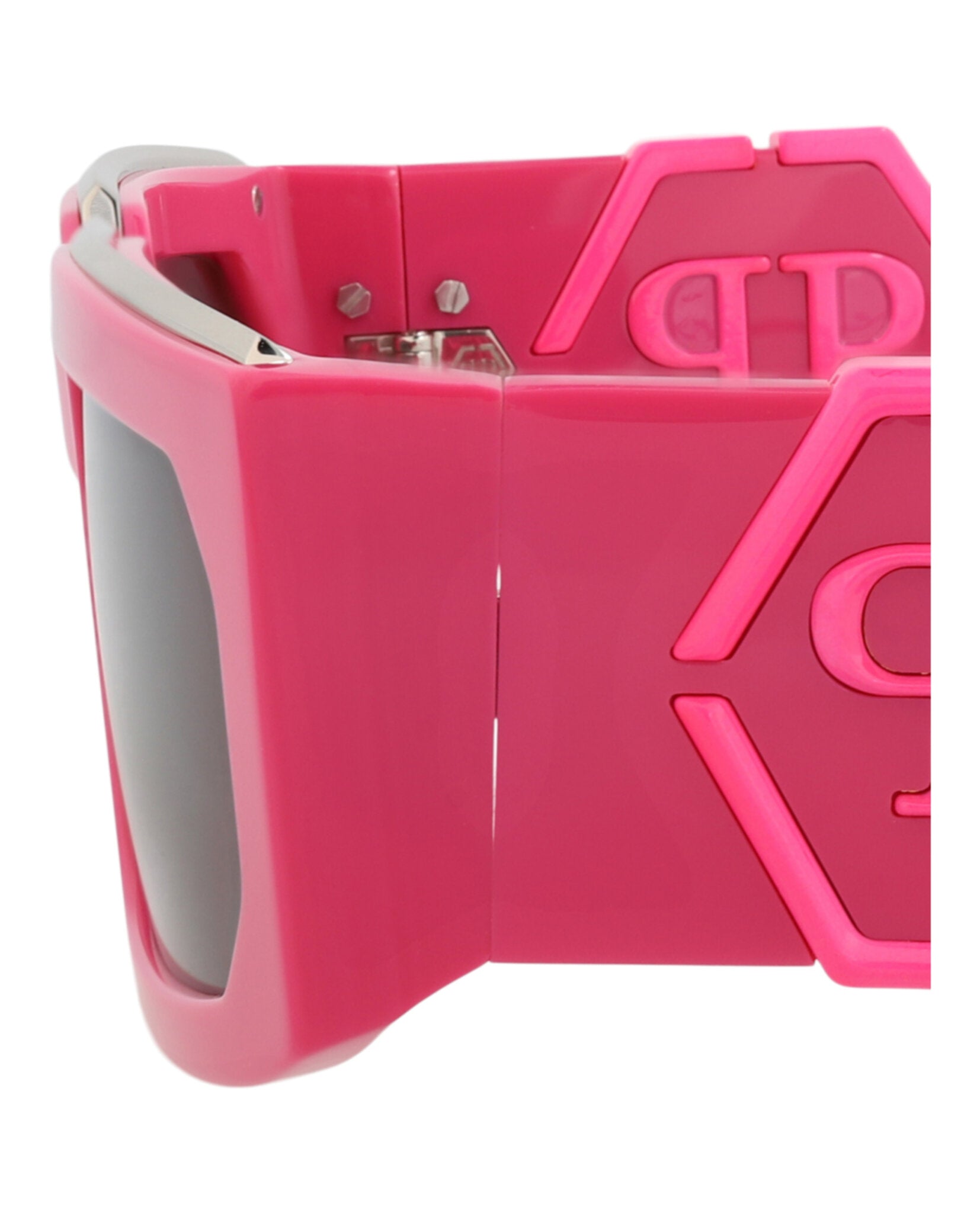 Philipp Plein Unisex Square/Rectangle Fuchsia Fuchsia Smoke Fashion Designer Eyewear