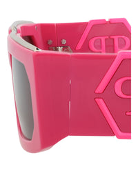 Philipp Plein Unisex Square/Rectangle Fuchsia Fuchsia Smoke Fashion Designer Eyewear