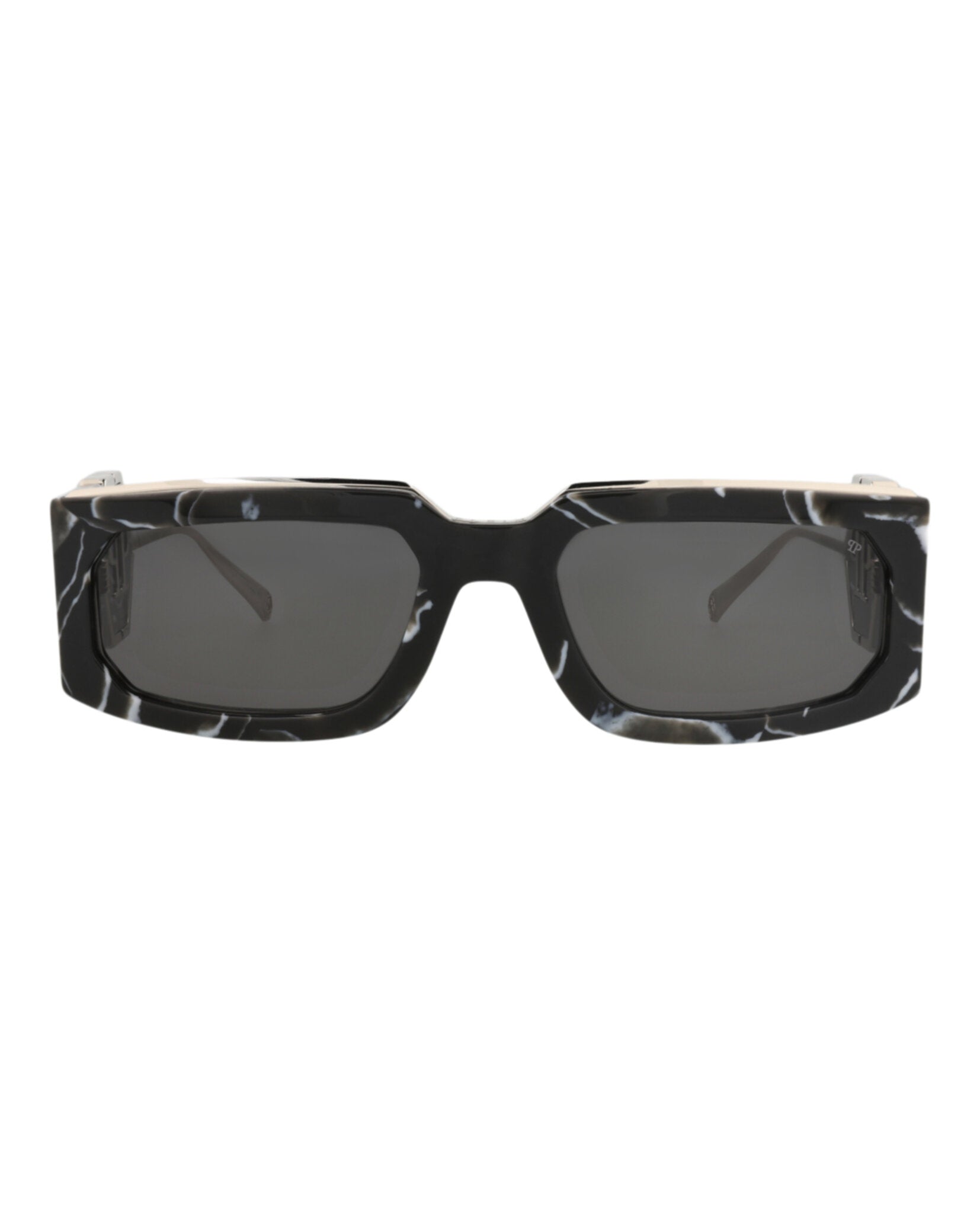 Philipp Plein Unisex Square/Rectangle Black Black Smoke Fashion Designer Eyewear