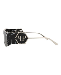 Philipp Plein Unisex Square/Rectangle Black Black Smoke Fashion Designer Eyewear