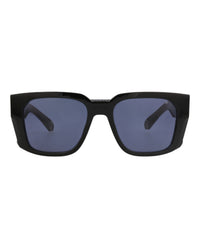Philipp Plein Mens Square/Rectangle Black Black Blue Fashion Designer Eyewear