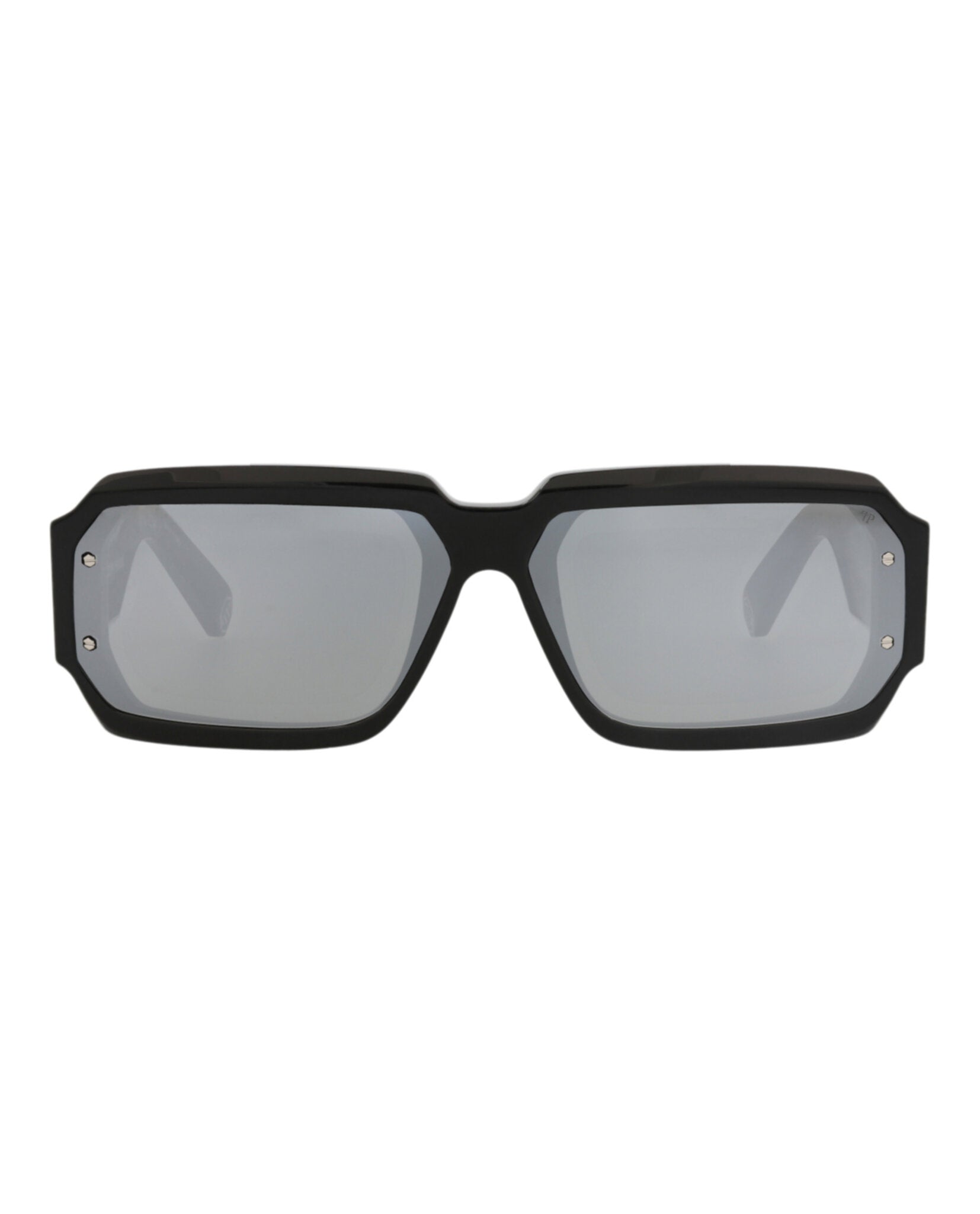 Philipp Plein Mens Square/Rectangle Black Black Smoke Fashion Designer Eyewear