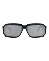 Philipp Plein Mens Square/Rectangle Black Black Smoke Fashion Designer Eyewear