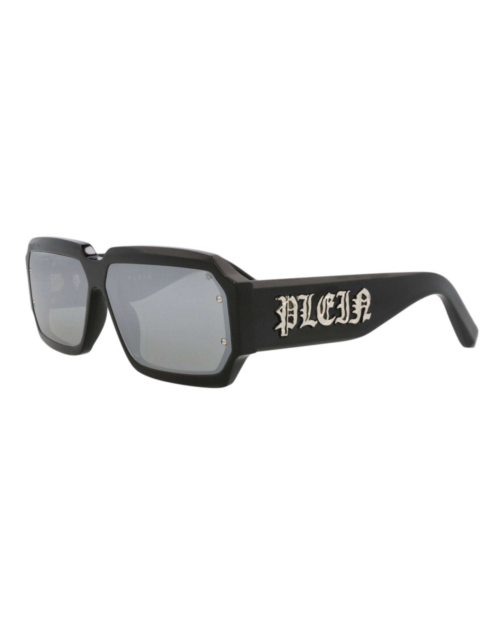 Philipp Plein Mens Square/Rectangle Black Black Smoke Fashion Designer Eyewear