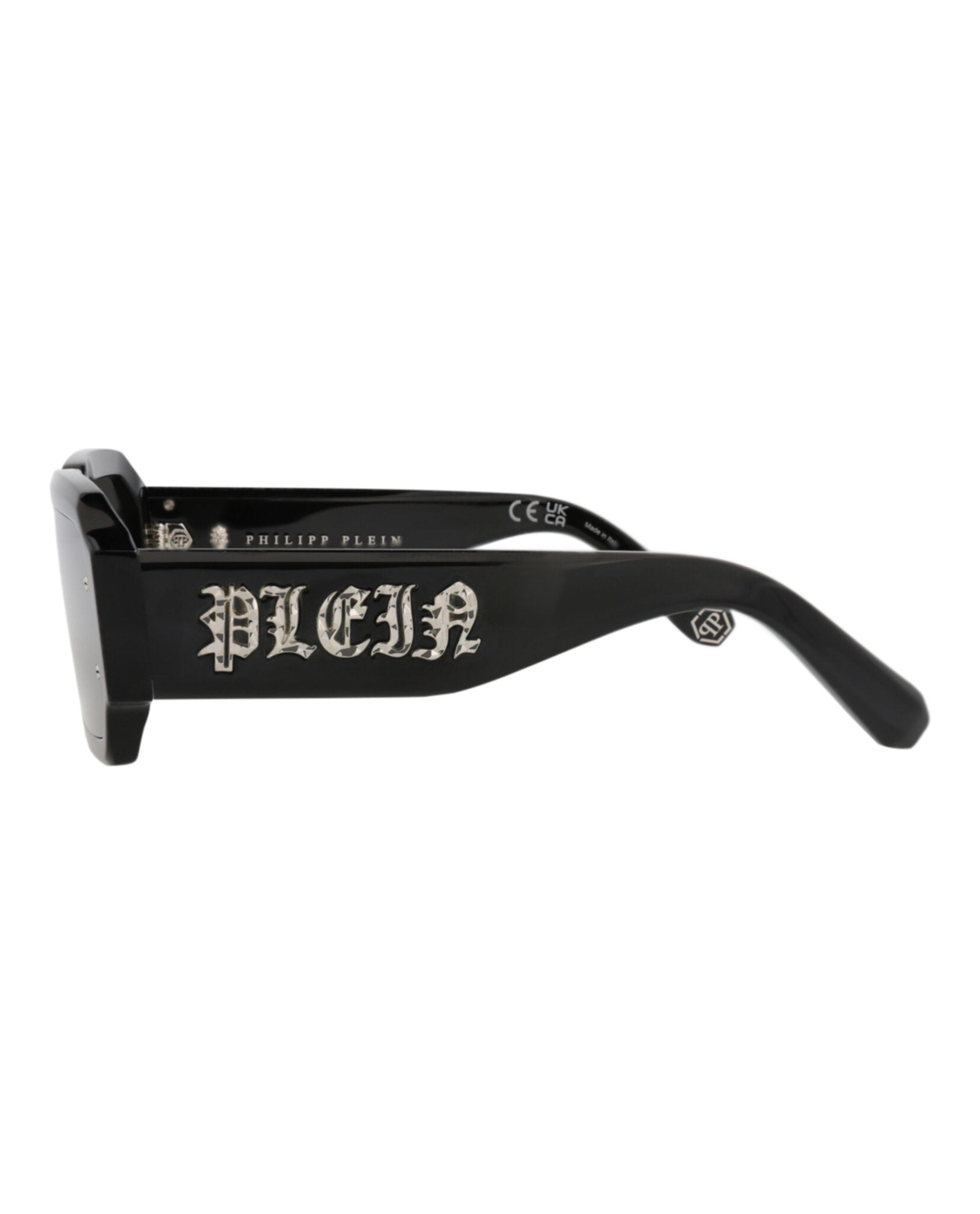 Philipp Plein Mens Square/Rectangle Black Black Smoke Fashion Designer Eyewear