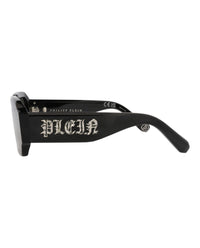 Philipp Plein Mens Square/Rectangle Black Black Smoke Fashion Designer Eyewear