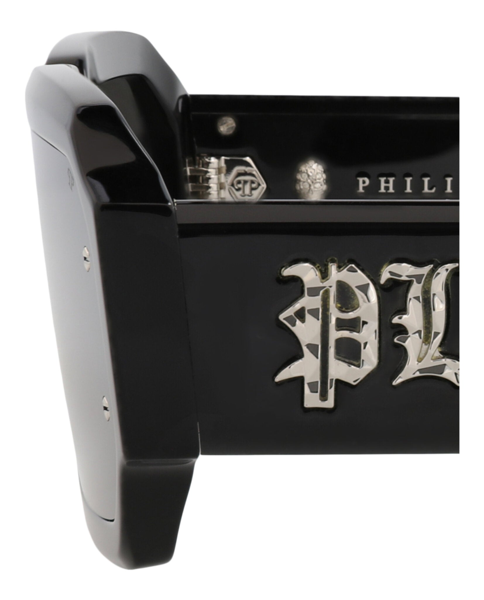 Philipp Plein Mens Square/Rectangle Black Black Smoke Fashion Designer Eyewear