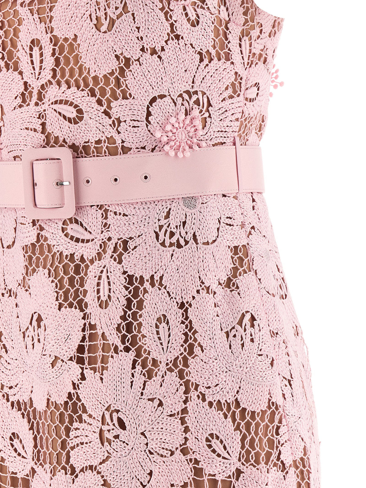 SELF PORTRAIT Self Portrait Women 'Pink Crochet Lace Midi' Dress