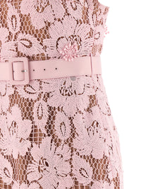 SELF PORTRAIT Self Portrait Women 'Pink Crochet Lace Midi' Dress