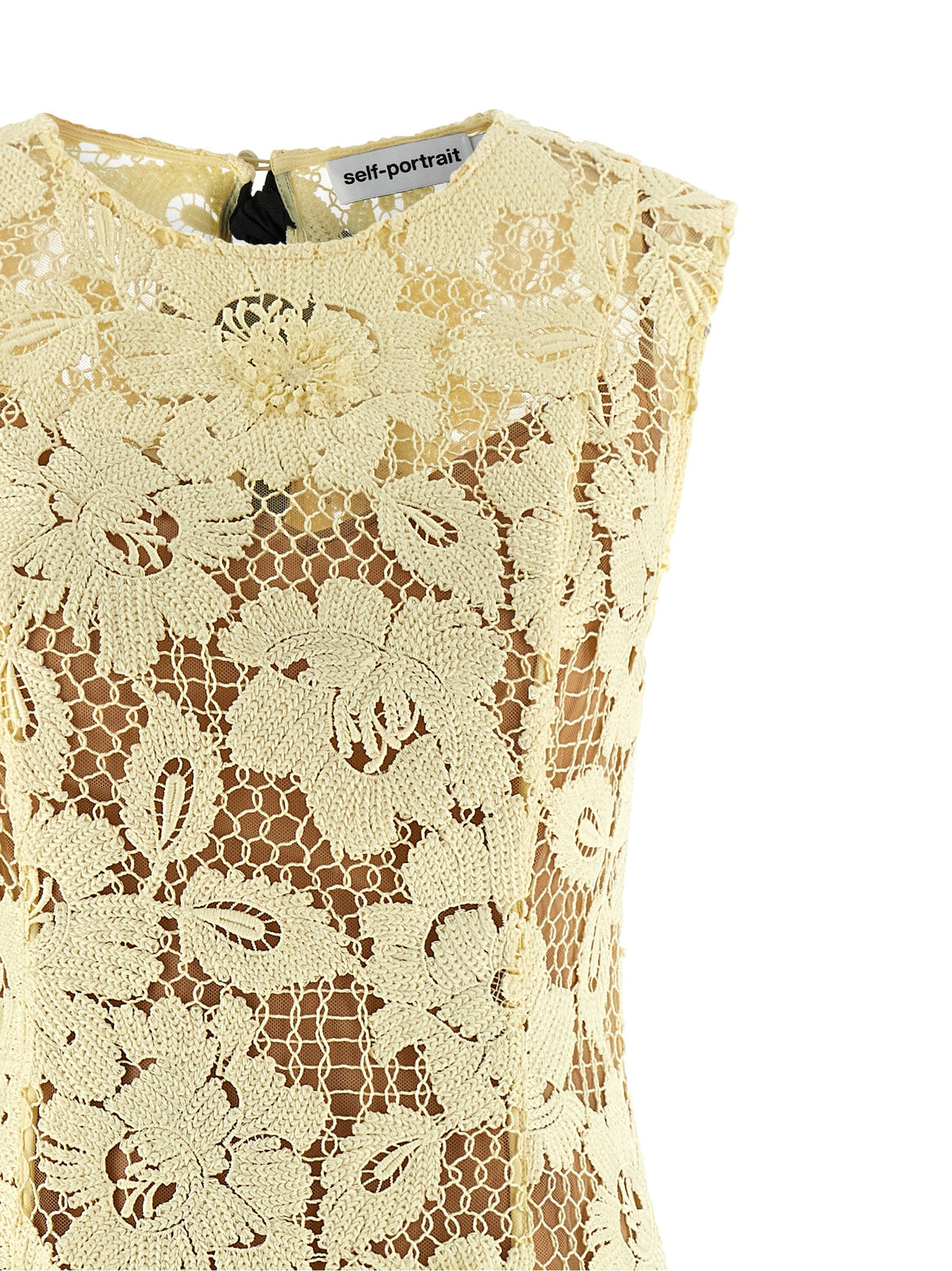 SELF PORTRAIT Self Portrait Women 'Yellow Crochet Lace' Midi Dress