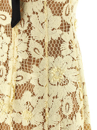 SELF PORTRAIT Self Portrait Women 'Yellow Crochet Lace' Midi Dress