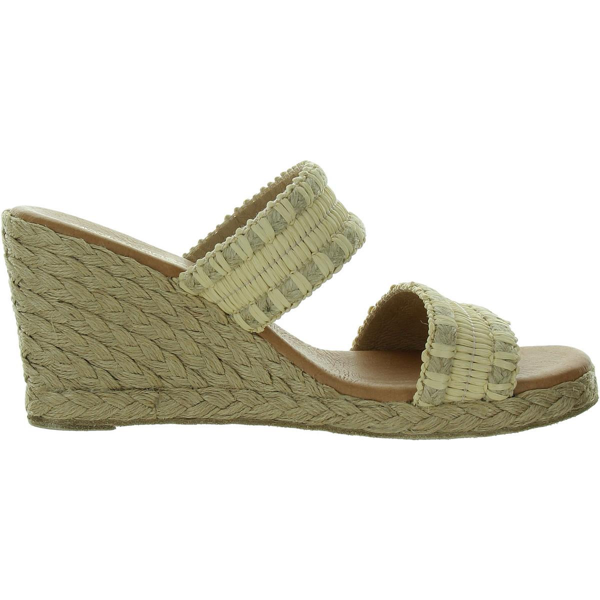 Womens Wedge Woven Slide Sandals