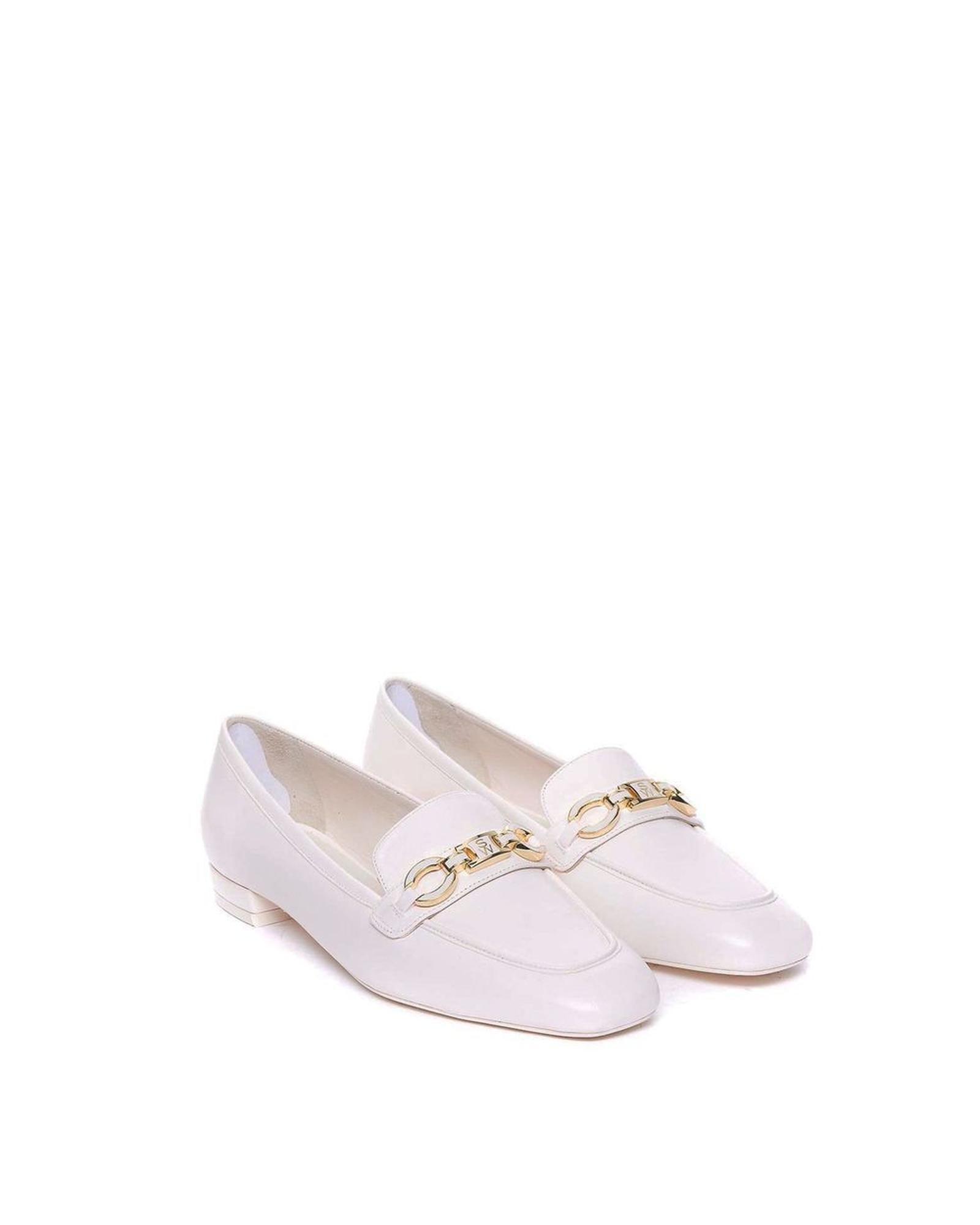 Stuart Weitzman Leather Loafers Men White
