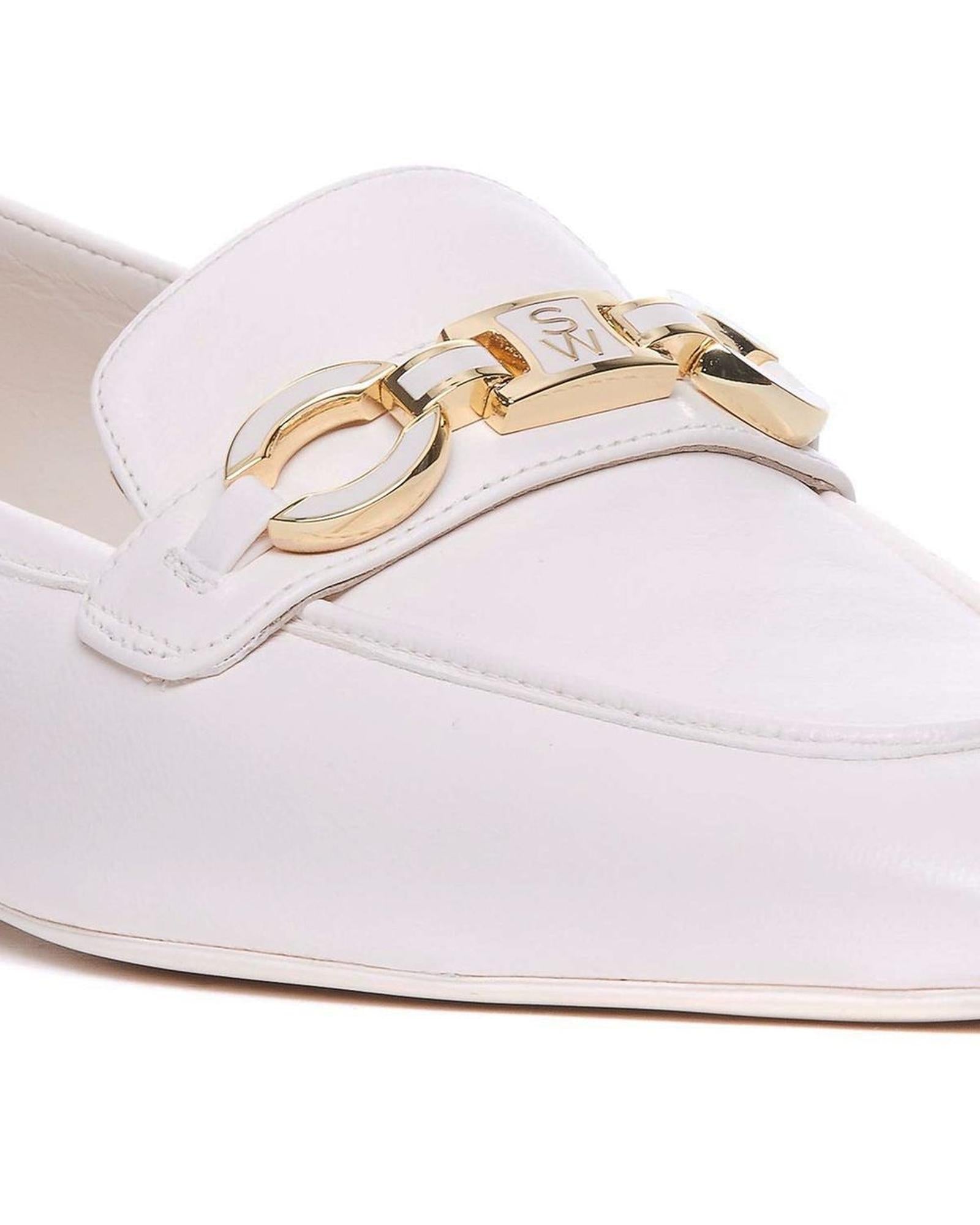 Stuart Weitzman Leather Loafers Men White