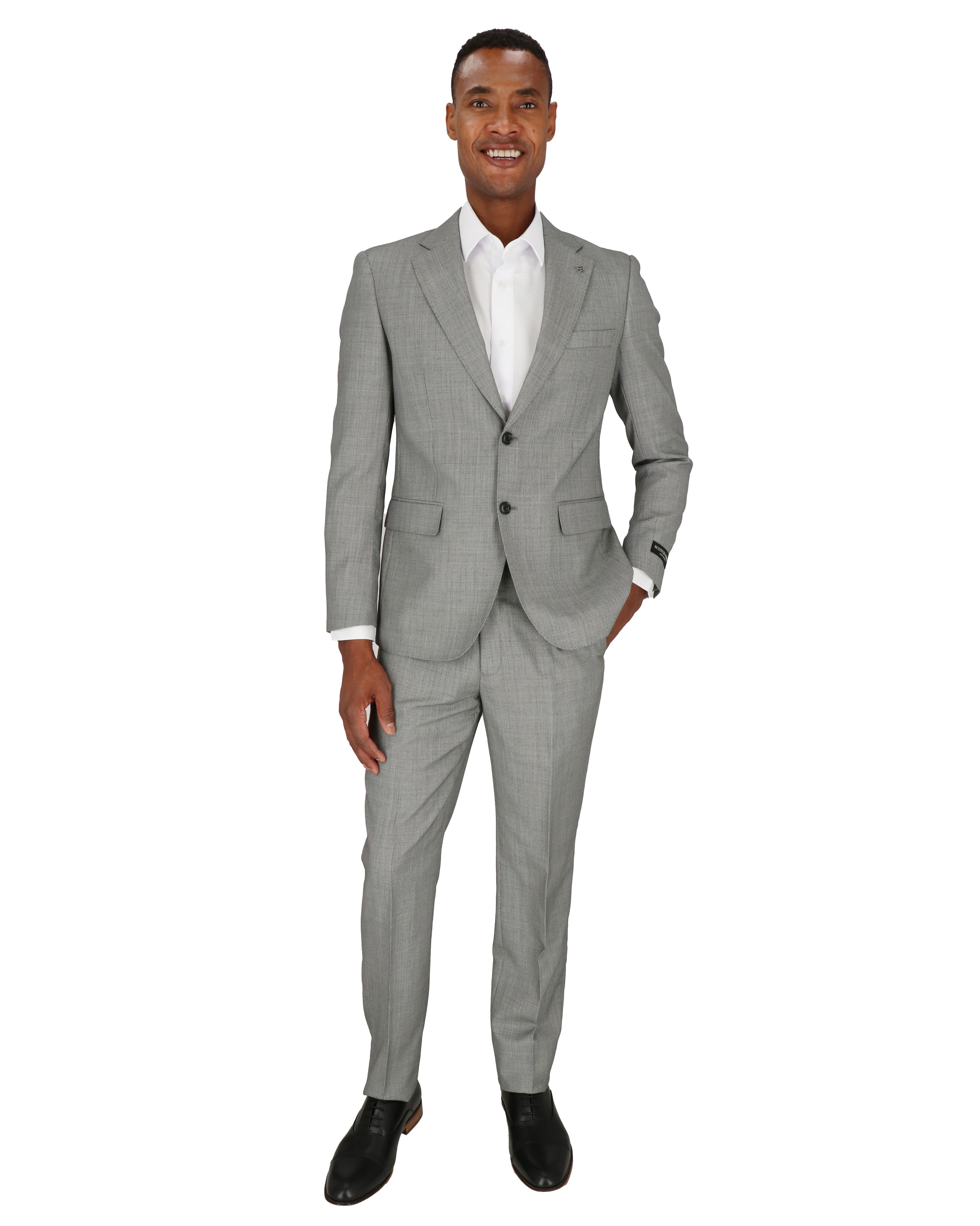 Scotch & Soda Mens Grey/Black Suit
