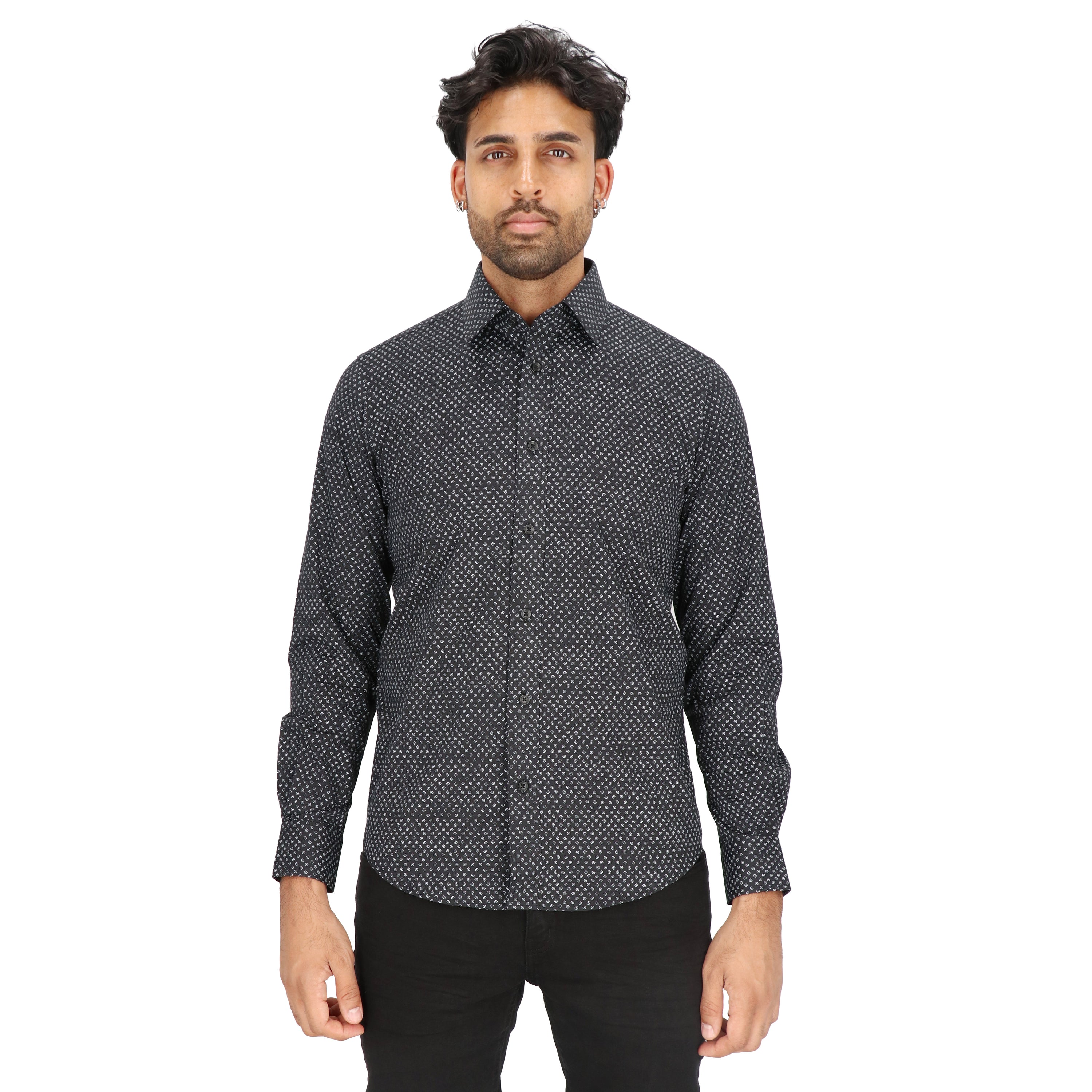 Scotch & Soda Mens Black Dress Shirt Black